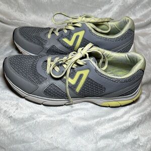 Vionic Women's Drift Satima Sneaker Walking Shoes Orthotic Grey Yellow 9.5